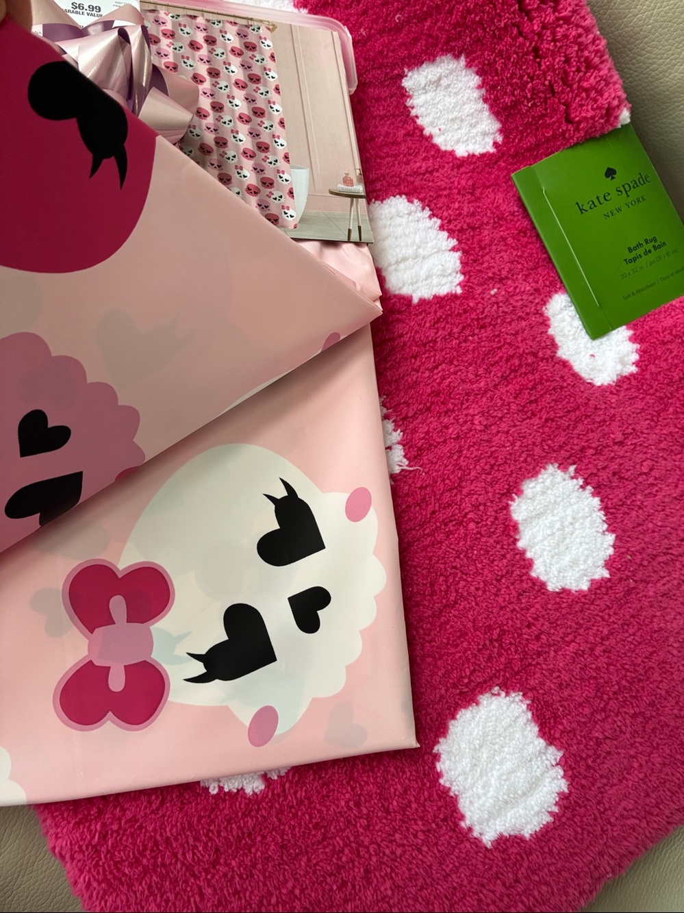 Kate spade bath rug and Betsy Johnson shower curtain combo